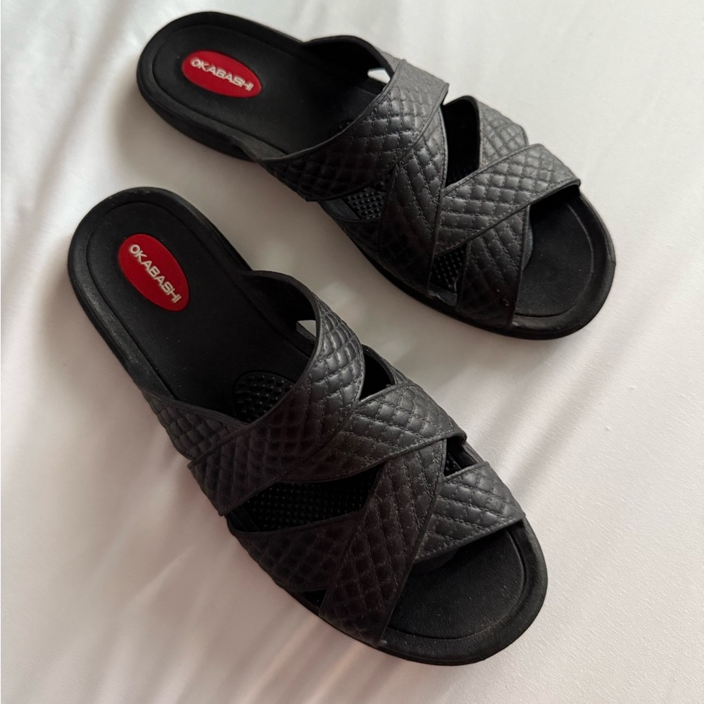 Okabashi Rubber Black Slide Sandals
